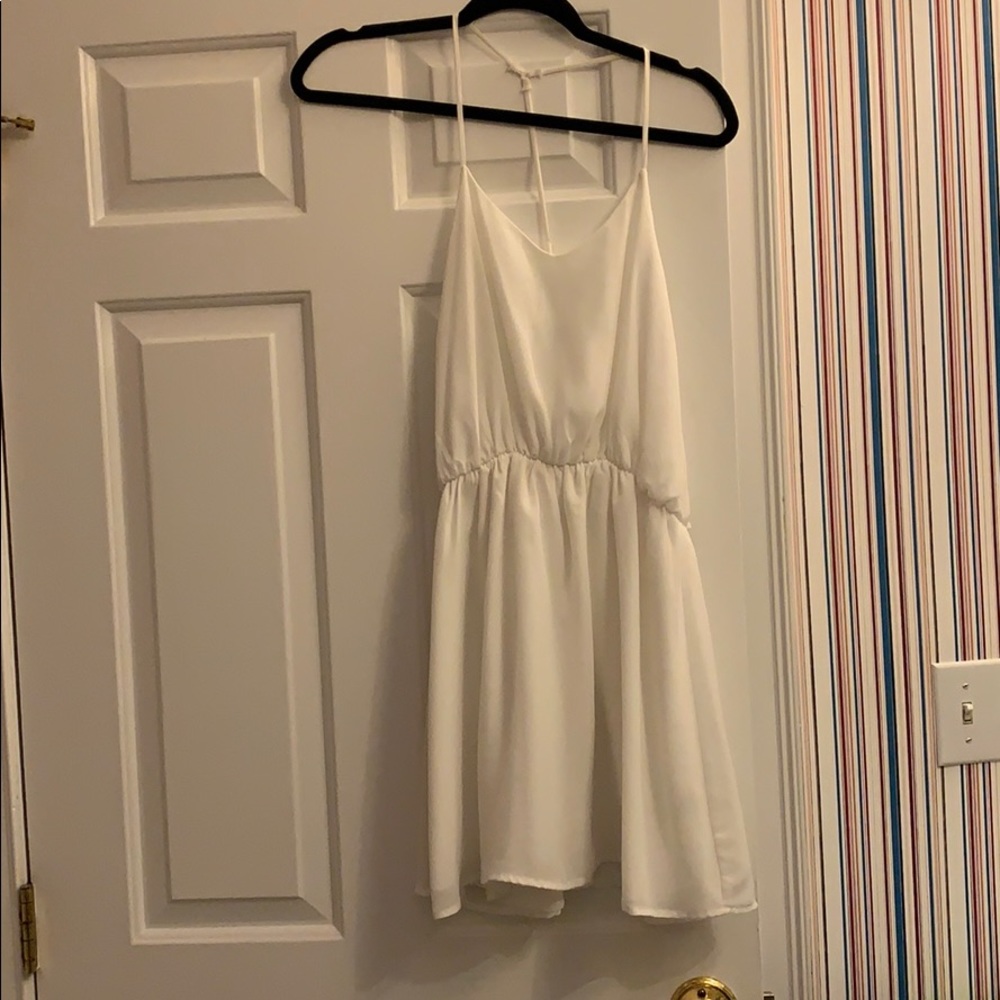 White sundress Halter top spaghetti straps